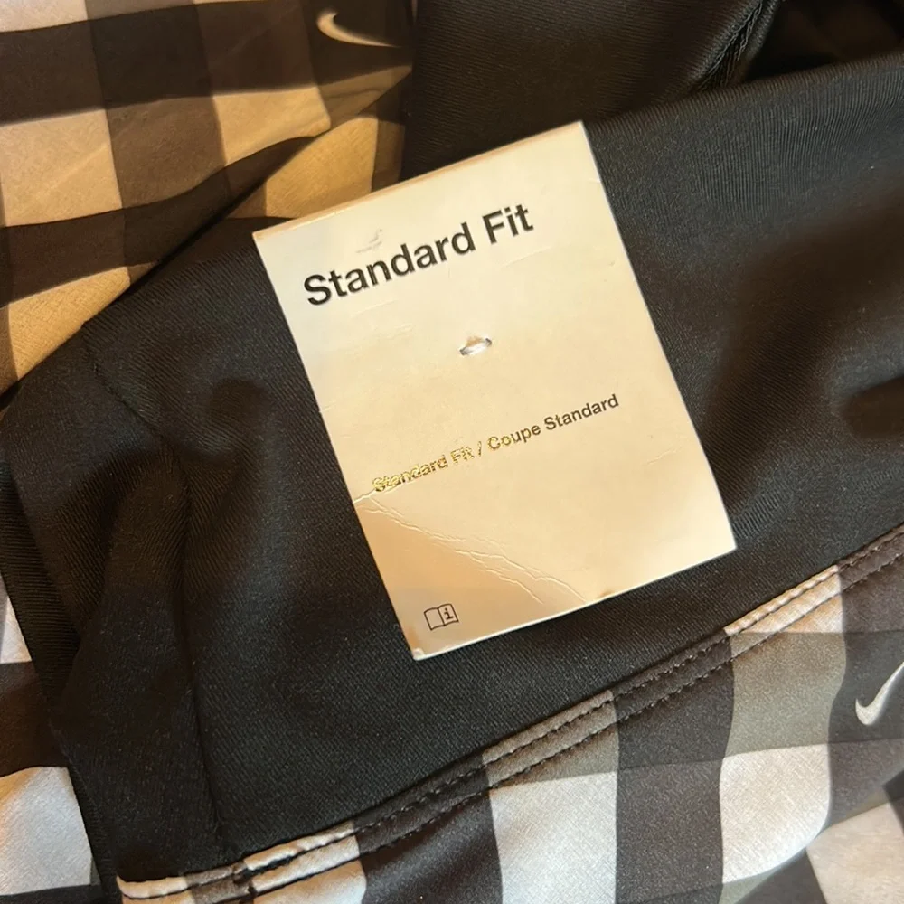 NWT NIKE dry fit club checkered skirt black/white size XS